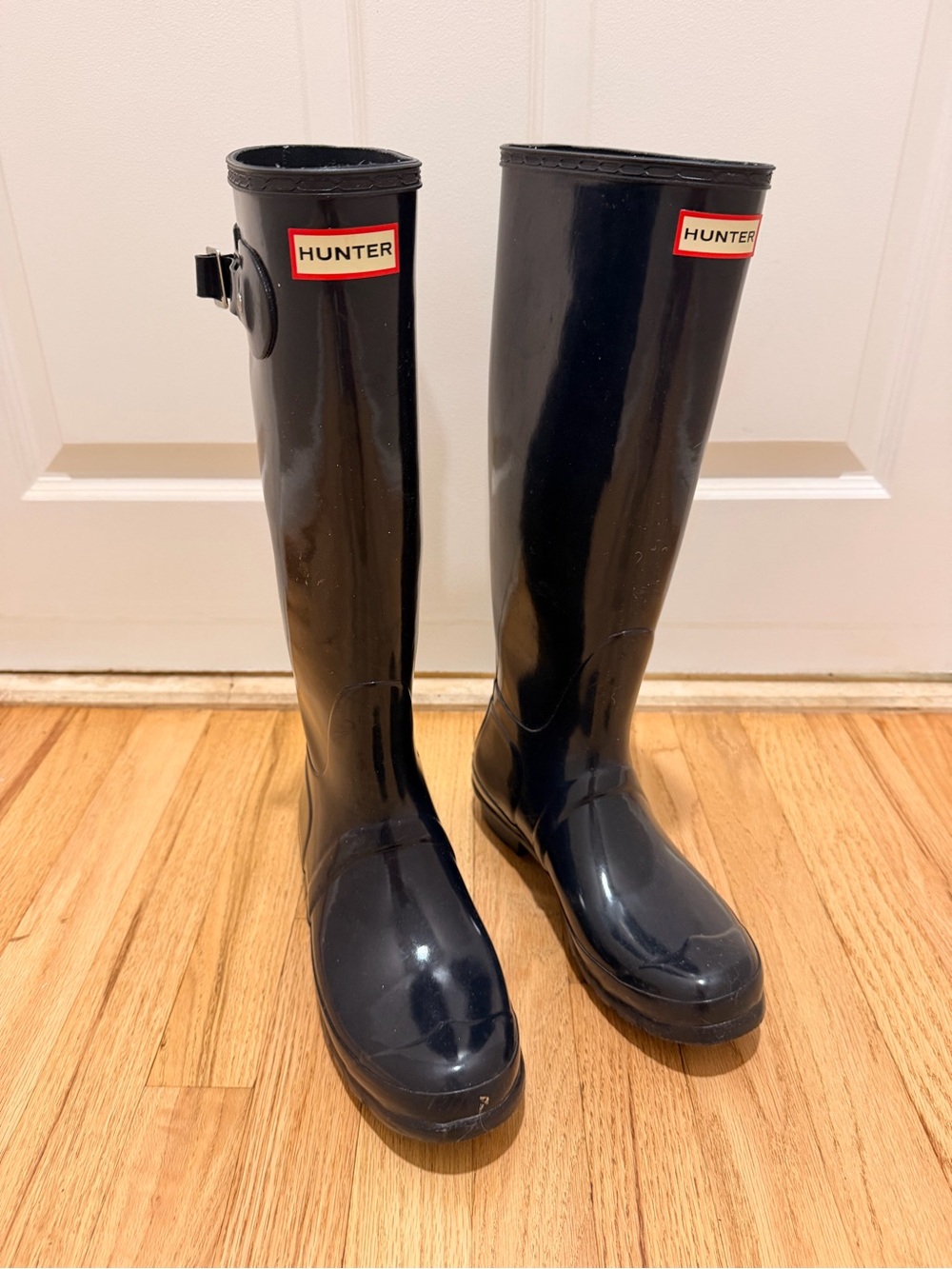 Hunter Women's Gloss Navy Tall Rain Boots